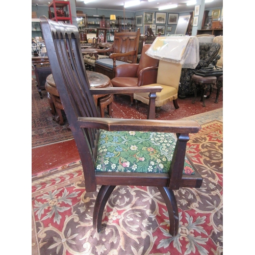 572 - Early 20thC Arts & Crafts inspired swivel chair