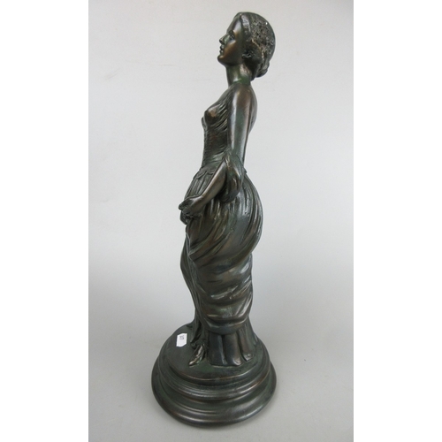 583 - Bronzed figure of flower maiden - H: 42cm