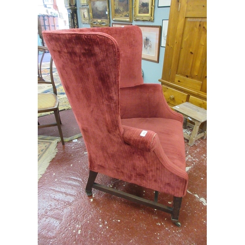 612 - Good quality antique armchair on casters - Approx W: 77cm D: 70cm H:104cm