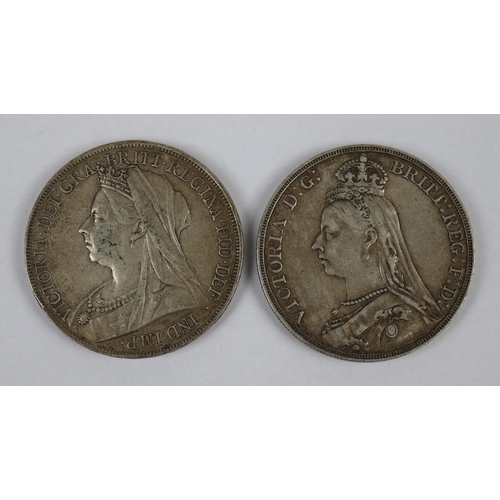 117 - 2 Victorian silver Crowns