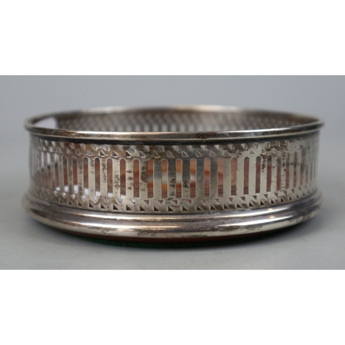 2 - Hallmarked silver wine coaster