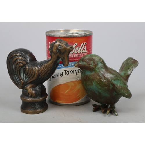 227 - 2 cast bronze figures of birds