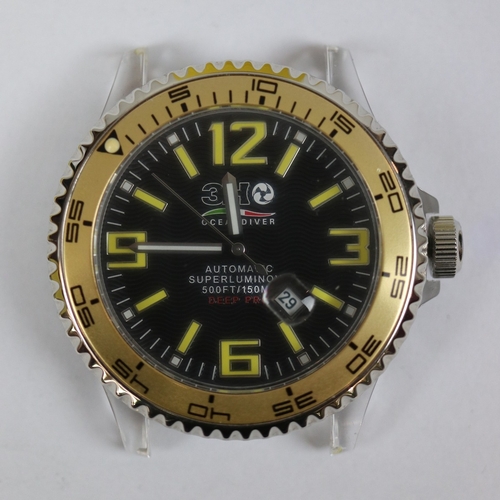 25 - 3H Ocean Diver Deep Pro in case with 2 straps good working order with papers