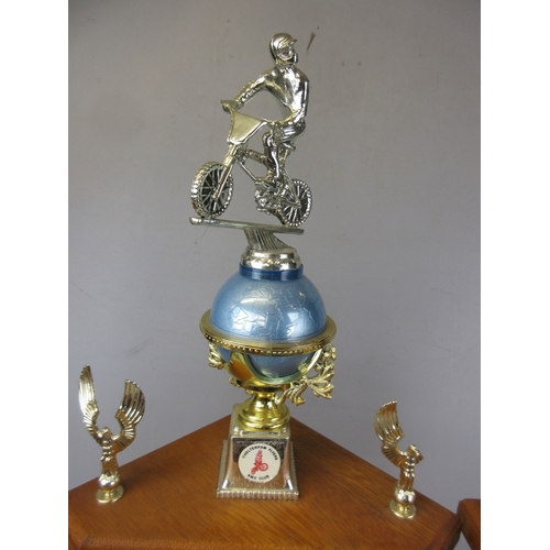 256 - 3 BMX sports trophies - Approx heights: 72cm