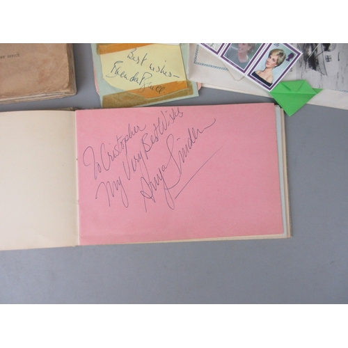 259 - Autograph book together with autographs etc