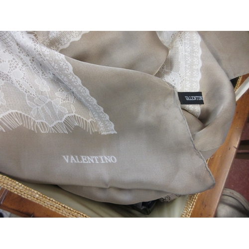 294 - Collection of silk Cashmere & wool scarves including Valentino, Jaeger, Biba & Liberty