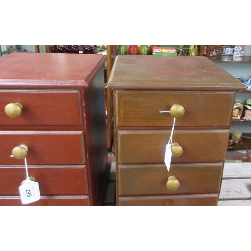 299 - Pair of identical table top, collectors 4 drawer cabinets