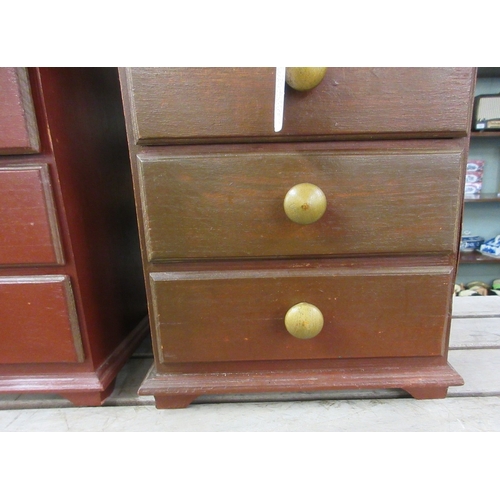 299 - Pair of identical table top, collectors 4 drawer cabinets