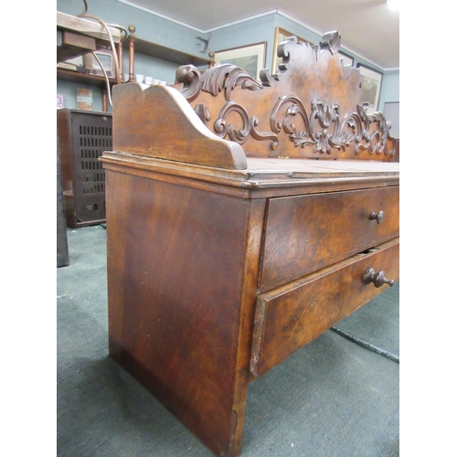 308 - Victorian burr walnut desk tidy