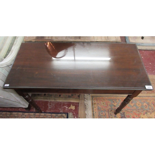 313 - Mahogany hall table with glass top