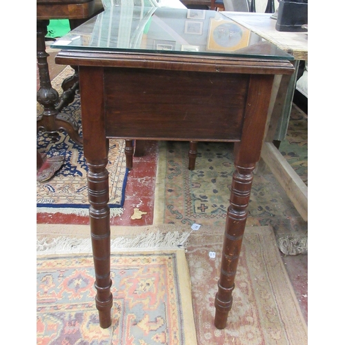 313 - Mahogany hall table with glass top