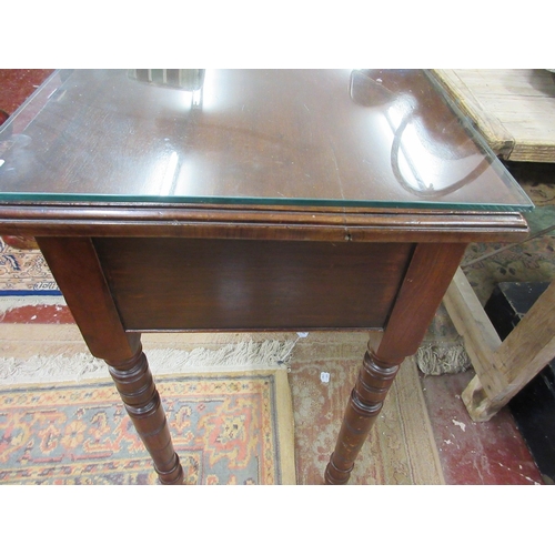 313 - Mahogany hall table with glass top