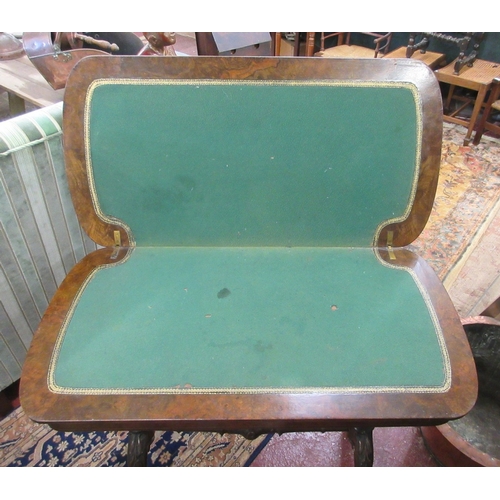 317 - Victorian inlaid walnut card table