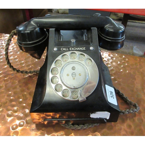 326 - Classic candlestick telephone together with a Bakelite telephone