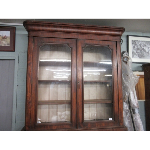 355 - Large Victorian cylinder bookcase - Approx W: 120cm D: 59cm H: 231cm