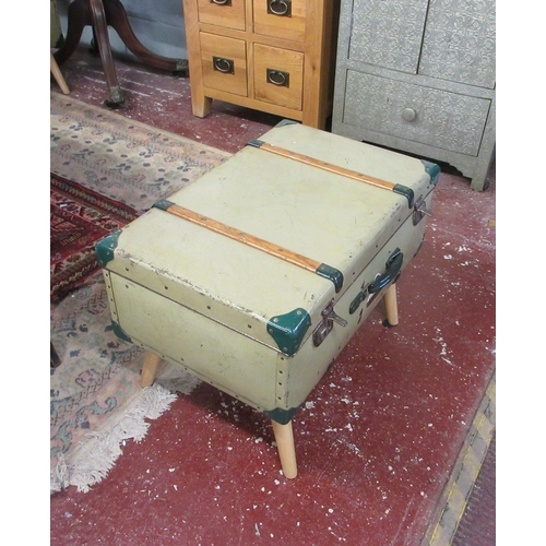 378 - Pair of vintage Asmund S Lardal suitcases converted to tables