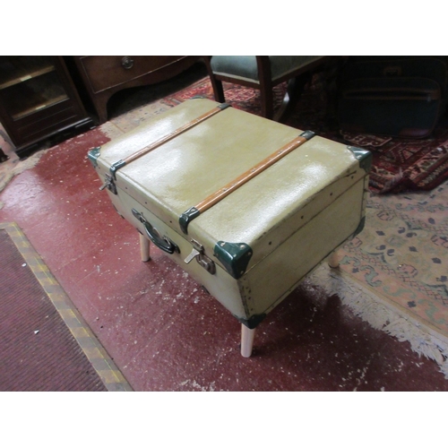 378 - Pair of vintage Asmund S Lardal suitcases converted to tables