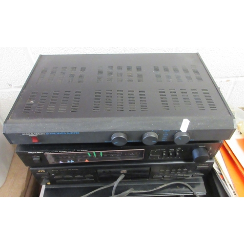 411 - Collection of stereo equipment to include Denon Sony and JVC