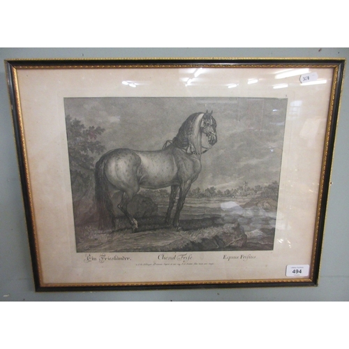 494 - 2 early French horse engravings