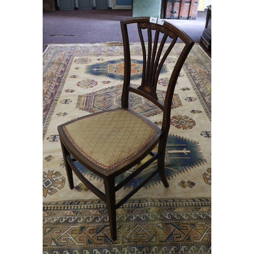 511 - Pair of mahogany inlaid chairs