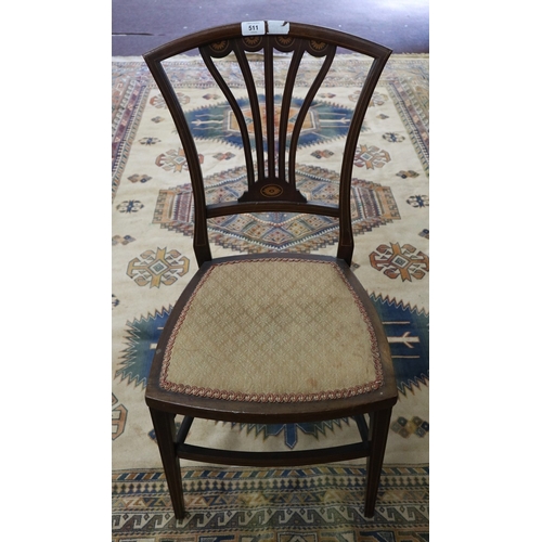 511 - Pair of mahogany inlaid chairs