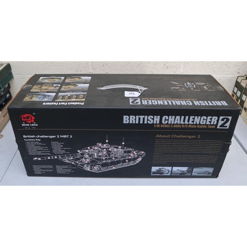 533 - R/C British Challenger 2 main battle tank 1:16 scale by Heng Long as new in unopened box