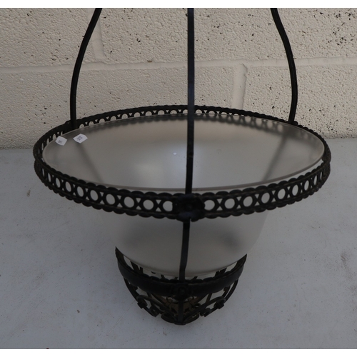 536 - Victorian metal and glass light shade