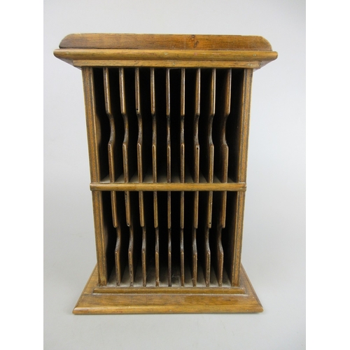 575 - Antique oak letter rack