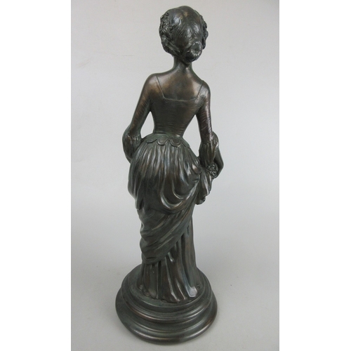 583 - Bronzed figure of flower maiden - H: 42cm