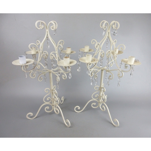 591 - Pair of lanterns together with a pair of decorative candelabra