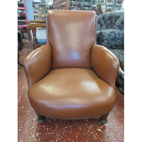 599 - Leather club armchair