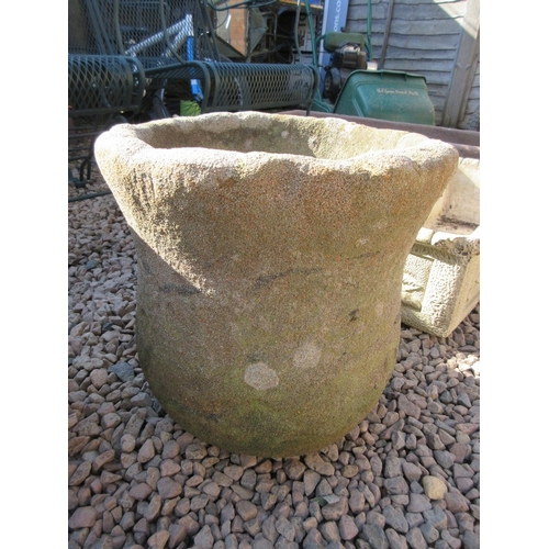 624 - Pair of round stone planters