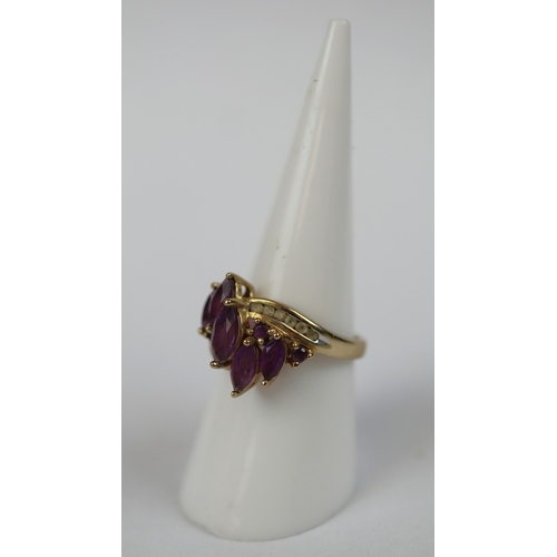 74 - 9ct amethyst set ring - Ring size: N