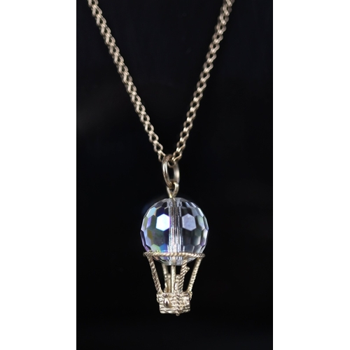 77 - Crystal pendant on 9ct gold chain