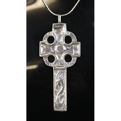 79 - Hallmarked silver chain with silver Celtic cross