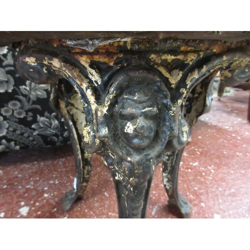 605 - Pair of antique cast iron stools