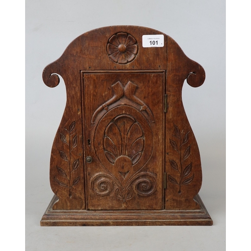 101 - Handmade oak wood smokers cabinet with pipe carved design