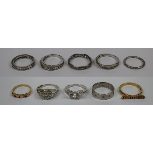103 - 10 silver rings