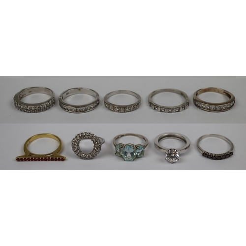 106 - 10 silver rings