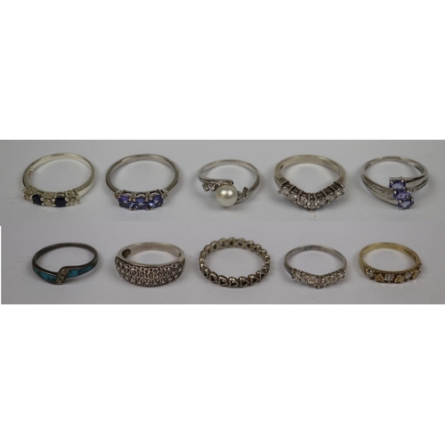 108 - 10 silver rings