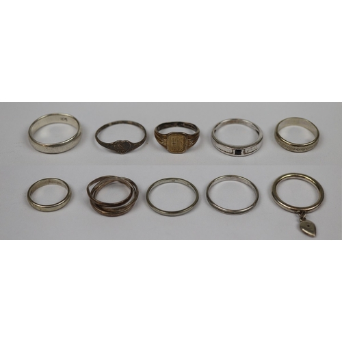 109 - 10 silver rings
