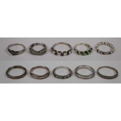 111 - 10 silver rings