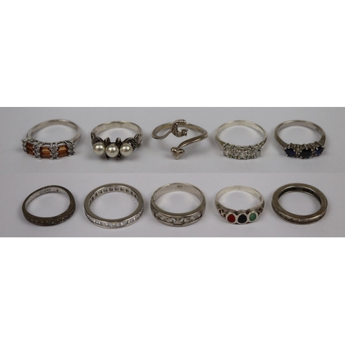 112 - 10 silver rings