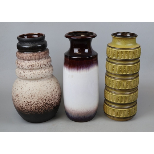 113 - West Germany pottery Vase (X3)