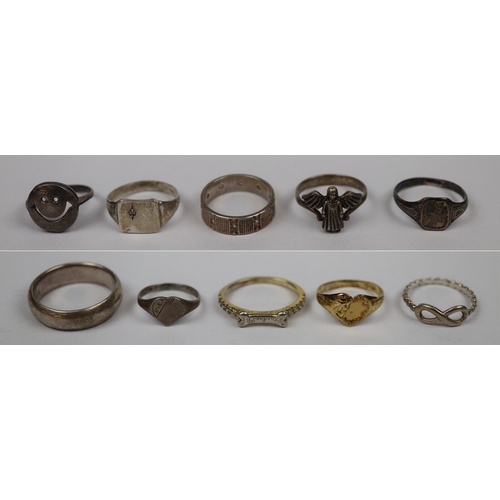 115 - 10 silver rings