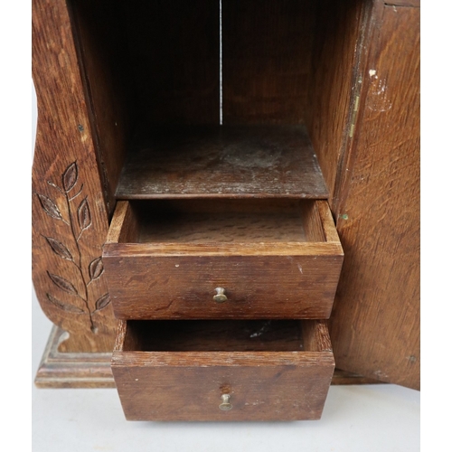 101 - Handmade oak wood smokers cabinet with pipe carved design