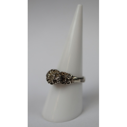 107 - Silver Lion/dragon head ring