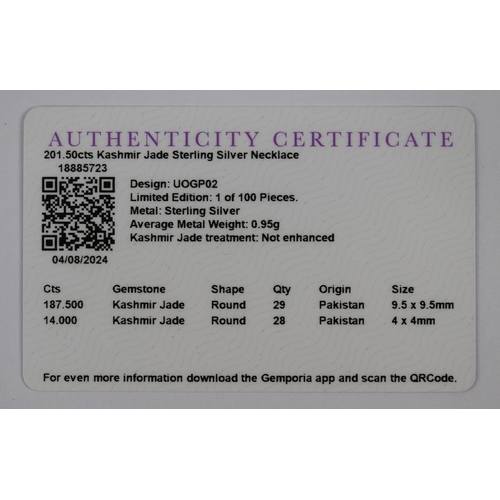 117 - Jade necklace and jade bracelet with COA