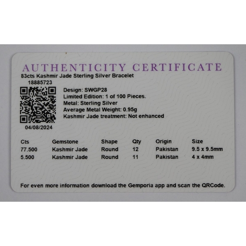 117 - Jade necklace and jade bracelet with COA