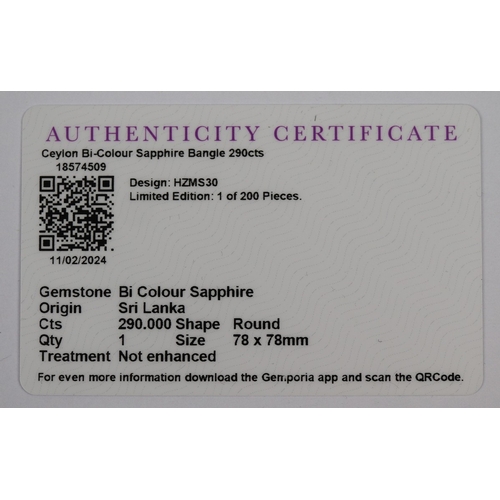 118 - Bi-colour sapphire bracelet with COA
